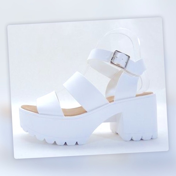white soda platform sandals